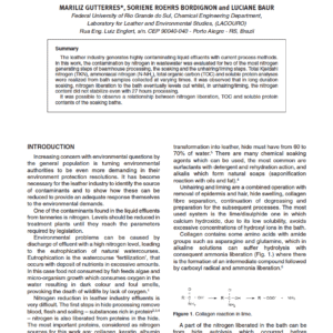 Contamination of Used Soak/Unhairing Baths by Nitrogen in Comparison with Carbon and Soluble Protein Contents