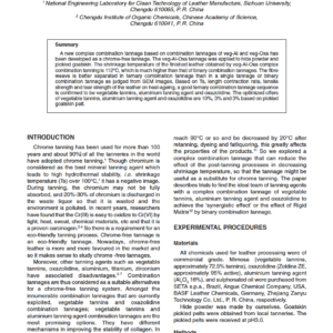 Wet-White Leather Processing: A New Complex Combination Tannage