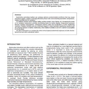 Comparison of the Effect of the Tropical Test on Both Chrome-tanned and Wet-white Upholstery Leather