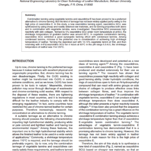 A Novel Oxazolidine Tanning Agent and its Use in Vegetable Combination Tanning
