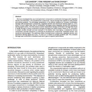 Complex Combination Tannage with Phosphonium Compounds, Vegetable Tannins and Aluminium Tanning Agent
