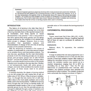 The Mechanism of Fish Oil (Engraulis japonica) Tanning