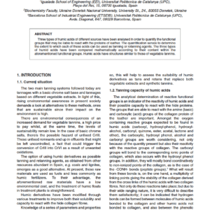 Determination of Functional Groups of Humic Derivatives as Tanning-Retanning Agents