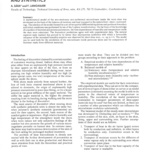 A Non-Stationary, Non-Isothermal Model of the Microclimate Inside the Shoe: Comparison of Leather and Synthetics