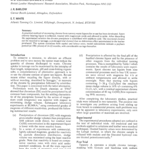 A Practical Chrome Recovery System Using Magnesium Oxide