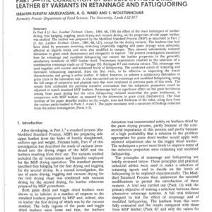 A Simple Approach To Leather Process Investigation Part 5 - The Correction Of Defects In Paste Dried Leather By Variants In Retannage And Fatliquoring
