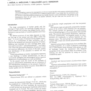 Aqueous Dispersions of Polyurethane lonomers as Leather Impregnants