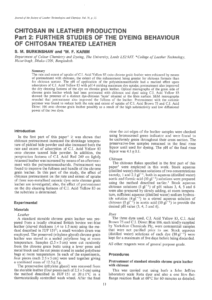 Chitosan in Leather Production Part 2: Further Studies of the Dyeing Behaviour of Chitosan Treated Leather