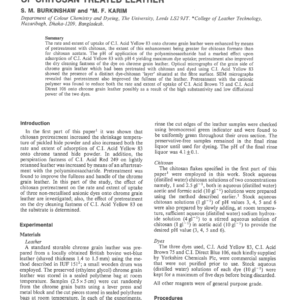Chitosan in Leather Production Part 2: Further Studies of the Dyeing Behaviour of Chitosan Treated Leather