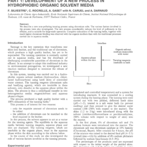 Clean Technology for Tannage with Chromium Salts Part 1: Development of a New Process in Hydrophobic Organic Solvent Media