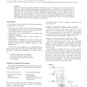 Computer Controls for Tannery Wet Operations