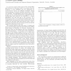 Confirmation of the Recessive Mode of Inheritance of the Vertical Fibre Hide Structure in Hereford Cattle