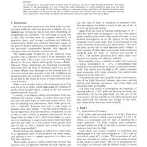 Conservation of Cattle Hides by Freezing