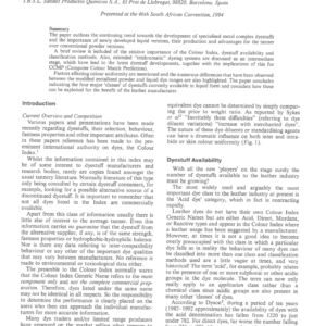 Dyestuff Developments