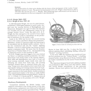 Early Leather Trades’ Engineers of Leeds, Part II. B. & D. Wright and B. & J. Wright & Sons