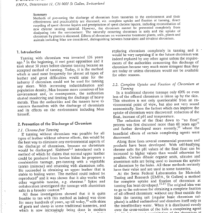 Environmental Aspects of Tanning with Chromium