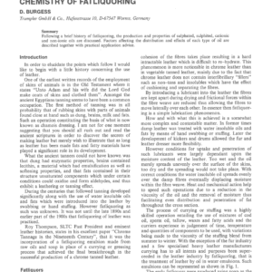 General Aspects of Fatliquoring: An Introduction to the Application and Chemistry of Fatliquoring