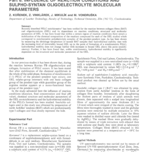 Heterogeneous Interaction Between Sulpho-Syntans snd Collagen Part 6: Influence of Reaction Conditions and Sulpho-Syntan Oligoelectrolyte Molecular Parameters