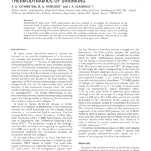 Mechanistic Studies of Mineral Tanning-Part I: Solid State Aluminium-27 NMR Studies and the Thermodynamics of Shrinking