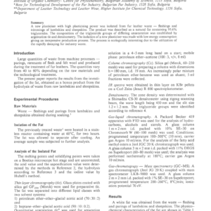 New Plasticiser from Fur Leather Waste