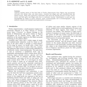 Phenolic Constitutents of Parkia Clappertoniana Fruit Husk
