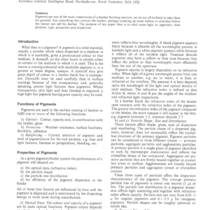 Pigments in Modern Leather Finishing