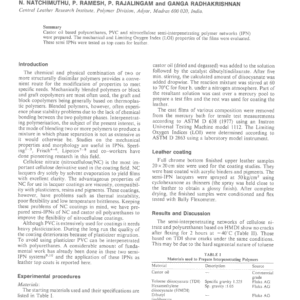 Polyurethane Based Interpenetrating Networks as Top Coats for Leather