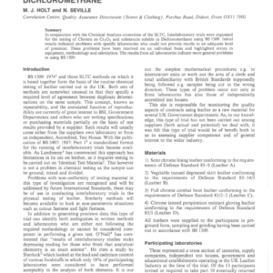 Precision Measurements in the Determination of Chrome and Substances Soluble in Dichloromethane