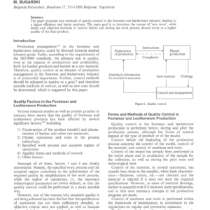 Quality Control as a Production Management Tool in the Footwear and Leatherware Industry