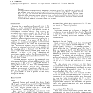 Reduction of Chromium Staining of Wool During Sheepskin Tanning - Effect of Aluminium Sulphate