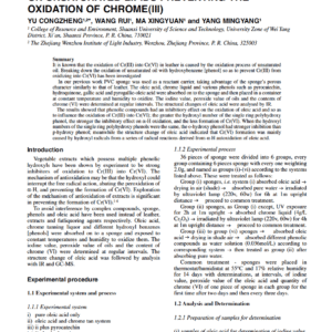 Antioxidant Effects Of Phenolic Compounds On Unsaturated Lipids Preventing The Oxidation Of Chrome(III)