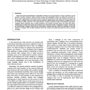 Properties of Collagen Fibre in Alkali and Neutral Salt Solutions