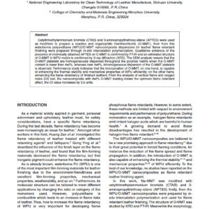 Waterborne Polyurethane/O-MMT Nanocomposites for Flame Retardant Leather Finishing