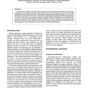 Characterization and Application of Low Surface Energy Fluorinated Polymer in Leather Finishing