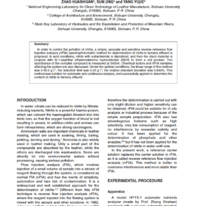 On-Line Determination of Nitrite in Tannery Effluent by Reverse Reference Flow Injection