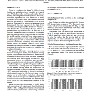 Zirconium Acetate - Oxazolidine Combination Tannages