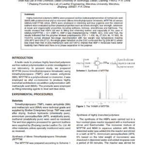 Synthesis and Application of Highly Branched Polymers as Filling-Retanning Agents