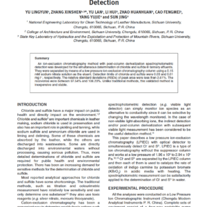 Simultaneous Determination of Chloride and Sulfide in Tannery Effluents by Low Pressure Ion-Exclusion Chromatography with Post-Column Spectrophotometric Detection