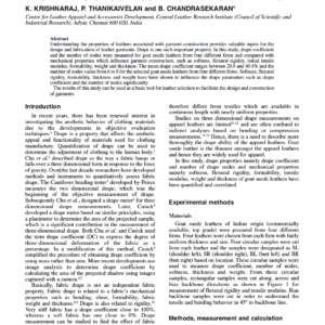 Relation Between Drape And Mechanical Properties Of Goat Suede Garment Leathers