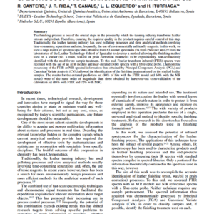 Characterization Of Leather Finishing By IR Spectroscopy And Canonical Variate Analysis