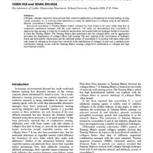 The Reaction Mechanism Between Collagen And Phenol / Oxazolidine E Tanning Matrices