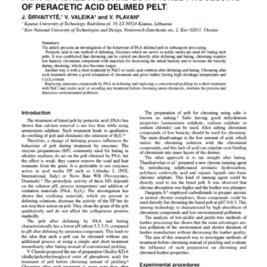 Peracetic Acid Deliming. Part II: Pickle-Free And Low-Pickle Processing Of Peracetic Acid Delimed Pelt