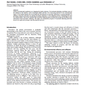Enzyme Unhairing - An Eco-Friendly Biotechnological Process