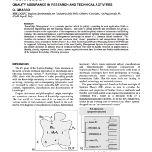 Knowledge Management And Leather Technology Quality Assurance In Research And Technical Activities
