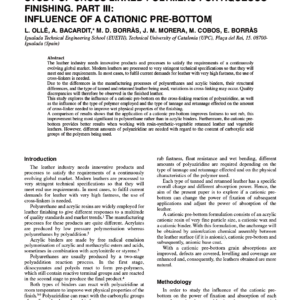 Binders Cross-Linked With Polyaziridine. Study Of Cross-Linked Polymers For Aqueous Finishing. Part III: Influence Of A Cationic Pre-Bottom