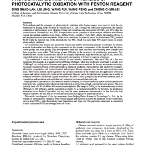 Dye Wastewater Treatment: Photocatalysis And The Synergies Of Photocatalytic Oxidation With Fenton Reagent