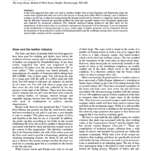 Alum And The Leather Industry