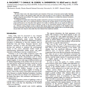 Characterization And Evaluation Of Four Types Of Finish Topcoats
