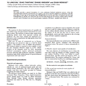 Biodiesel From Waste Pigskin Oil - A Two-Step Process