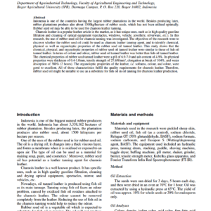 Chamois Leather Tanning Using Rubber Seed Oil